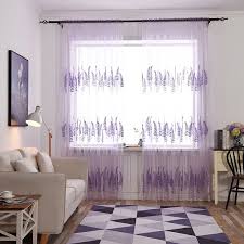 Lavender Embroidery Sheer Tulle Curtains Room Bedroom Kitchen Cortina Home Decor Screening Drapery Drapes Organdy Walmart Canada