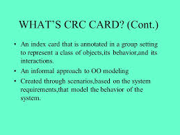 Class diagram with message connections. Crc Cards Tutorial Jun Azene Ppt Download
