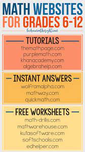 Free Math Websites For Grades 6 12 Great For Homeschool Math Stem Education Math Websites Free Math Websites High School Math
