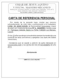 La carta debe ser siempre presentada en físico y no en formato digital. Formatos Legales Formato Word De Carta Referencia Personal