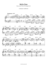 Bella Ciao Easy Jazz Piano Arrangement Klavier Solo Pdf Noten Von Traditional In C Dur