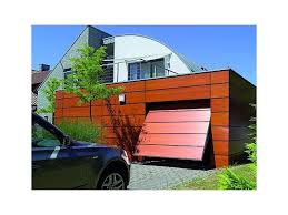 een kantelpoort schuift horizontaal via het garageplafond naar binnen garage poort carport