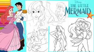 More images for princess ariel pictures to color » Coloring Disney Princess Ariel Eric The Little Mermaid Coloring Pages Compilation Youtube