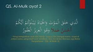 Sebelum tidur, surah al mulk menjadi amalan. Renungan Sebaik Baik Amal Q S Al Mulk Ayat 2 Temanalquran Com