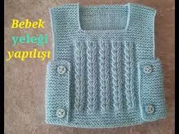 Yeni Dogan Bebeklere Gore Orguler Ve Tarifleri Aciklamali Bebek Orgu Modeli Bana Gore Yanlardan Dugmeli Suveter Ama Baby Knitting Patterns Bebek Yelek Bebek