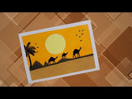 Make social videos in an instant: How To Draw Desert Sunset Egypt Easy Tutorial For Beginner Youtube
