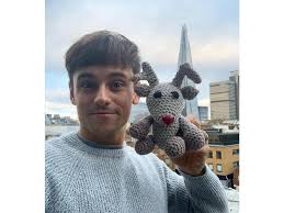 Olympic diver tom daley with gold medal and union jack uk flag knitting pouch credit: T3h3x7rbhcjpxm