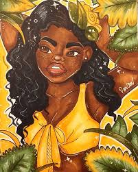 A Proud Sibling Shares The Drawings Of Her 12 Year Old Little Sister Drawings Of Black Girls Black Girl Art Art Girl