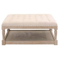 It was a great way for me to upcycle and repurpose an old coffee table. Alea Modern Classic Beige Linen Upholstered Tufted Wood Ottoman Coffee Table 31 W 40 W Kathy Kuo Home