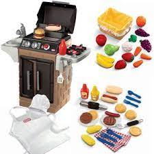 Backyard Barbecue Get Out N Grill Bundle From Littletikes Kids Can Do The Grilling With This Pretend Bbq Set Outdoor Fun For Kids Kids Kitchen Play Kitchen