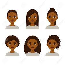 Cartoon hairstyles is the first application that tries to see how you look in over 50 hairstyles different cartoons. Black Women Faces With Different Hair Styles Cartoon African Girls With Natural Hairstyles And Straightened Hair Royalty Free Cliparts Vectors And Stock Illustration Image 83805540