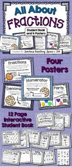 All About Fractions Four Posters And 12 Page Interactive Student Book Third Grade Lessons Third Grade Math Worksheets Fractions