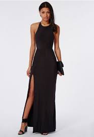 Missguided - Slinky Side Split Maxi Dress Black Side Split Maxi Dress Maxi Dress Black Maxi Dress