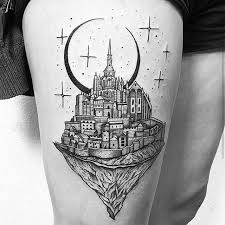 Magical Mont Saint Michel Tattoo By Thomasetattoos What Was Your First Tattoo Girly Tattoos Tattoos Geometric Tattoo