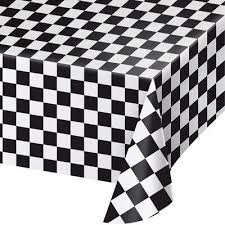 Black And White Checkered Tablecloth Plastic The Party Aisle Plastic Tablecloth Plastic Tablecloth Tablecloth Fabric Vinyl Tablecloth