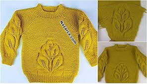 Reglan Kollu 2 3 Yas Yaprakli Sis Kazak Tam Aciklamali Nazarca Com Baby Knitting Patterns Bebek Yelek Orgu
