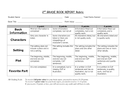 2nd Grade Book Report Sample Book Report Rubric Personal Statement Examples 2nd Grade Books