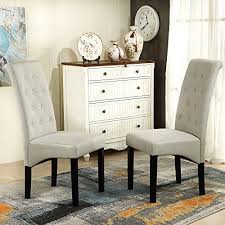 Lssbought Buttontufted Classic Accent Dining Chairs With Solid Wood Legs Set Of 2 Beige Click For Special Deals C Dining Chairs Wood Legs Classic Furniture