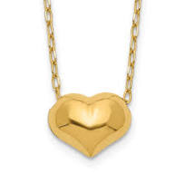 14k Madi K Small Hollow Heart w/ Chain and 1in ext. Necklace