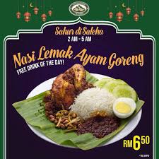 Walaupun hidangan ini cukup mudah dan salah satu tips untuk menjadikan nasi lemak lembut adalah dengan merendam beras terlebih dahulu kalau anda nak cuba sesuatu yang berbeza, boleh kisarkan daun pandan dan dapatkan patinya untuk. Promosi Sahur Di Saleha Jom Sahur Nasi Lemak Saleha Facebook