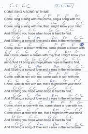 Come Sing A Song With Me Hymn Guitar Chord Chart In C Major Guitar Chords Guitar Chord Chart Guitar Lessons
