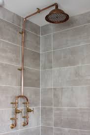 Copper Shower With Fixed Head Etsy In 2020 Bathroom Shower Design Shower Plumbing Shower Fixtures