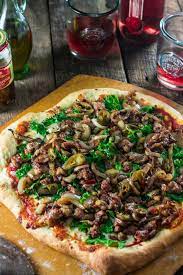 italian sausage pizza with caramelized onions kale and jalapenos olivia s cuisine italian sausage pizza sausage pizza recipe sausage pizza