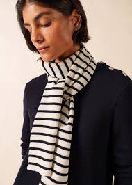 Duguay striped scarf in blended wool