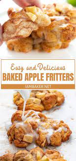 Baked Apple Fritters Baked Apple Recipes Apple Fritter Recipes Apple Dessert Recipes