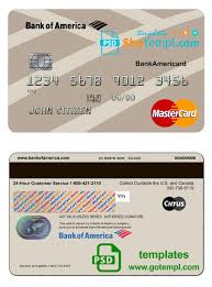Bank of america cashpay card benefits include: Usa Bank Of America Bank Mastercard Template In Psd Format Fully Editable Mastercard Credit Card Template Bank Of America
