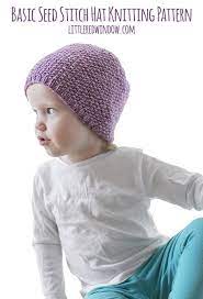 Easy Seed Stitch Baby Hat Knitting Pattern Hat Knitting Patterns Baby Hat Knitting Pattern Knitting Patterns