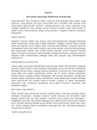 Asas integrasi dan perpaduan nasional. Pidato Integrasi Nasional Membentuk Perpaduan