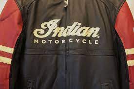 Indian Motorcycle Mens Racer Leather Jacket Large Black Red Leather Jacket Men Black And Red Leather Jacket
