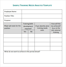 Training Needs Analysis Template Analysis Business Analysis Executive Summary Example