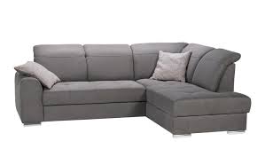Ecksofa Pavio Stoff Stone Grau Inkl Federkern Bettfunktion