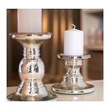 Skimmer Block Candle Holder Glass Silver Color Height 7 Ikea Silver Pillar Candle Holders Candle Holders Silver Candle Holders