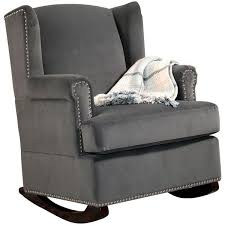 Warren Velvet Wingback Rocking Chair 530 Liked On Polyvore Featuring Home Furniture Chairs Accent Chairs Nocolor Dark Gray Accent Chair Wingback Chai