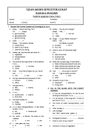 Pembahasan soal dan jawaban untuk latihan menghadapi ujian sekolah (us) atau ujian akhir semester (uas) atau ujian sekolah berstandar nasional ( usbn ). Soal Ukk Bahasa Inggris Kelas 2 Sd Plus Jawabannya