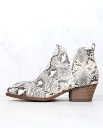 chinese laundry caring snake print ankle booties