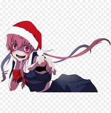 Maybe you would like to learn more about one of these? Transparent Yuno Gasai Santa Hat Source Pink Hair Psycho Anime Girl Png Image With Transparent Background Toppng