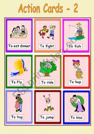 Your children can have hours of fun with these lovely minibeast action cards! Action Cards 2 Esl Worksheet By Venezababi