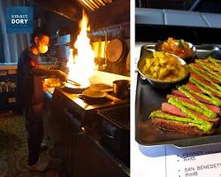 Gambar chef preparing a modern twist on a traditional Solo dish