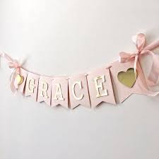 Personalized Name Banner Girl 1 St Birthday Banner Blush Rose Etsy In 2021 Baby Shower Banner Girl Baby Shower Party Decorations Gold Birthday Party Decorations