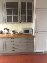 Farrow And Ball Worsted And Dimpse Ikea Cupboards Ikea Cupboards Farrow And Ball Kitchen Home Kitchens