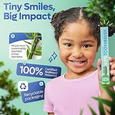 SmartLifeco Kids Bamboo Toothbrushes (6 Pack)