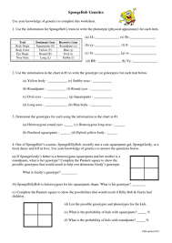(a) if spongegerdy's father is a 5. Spongebob Genetics Teaching Resources