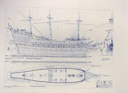 Flying Dutchman Sailing Ship Blueprint From Walt Disney Movie Pirates Of The Caribbean In 2020 Flying Dutchman Walt Disney Movies Ship Drawing