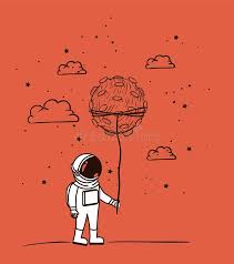 Fun, cute art for kids! Astronaut Draw With Asteroid Design Stock Vector Illustration Of Cosmonaut Spaceman 149675444