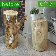 Hi Ladies I M Back And Ready To Brag On My Handy Husband Today He Deserves It Though Because About Two Months Ago Tree Trunk Table Trunk Table Diy Tree