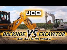 Backhoe Vs Excavator Youtube Backhoe Excavator Backhoe Loader